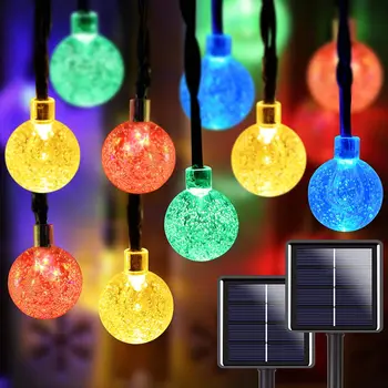 12M 100 LED אור שמש חיצונית IP65 עמיד למים מחרוזת אגדות מנורות סולאריות לגינה זרי חג המולד מסיבת חתונה קישוט