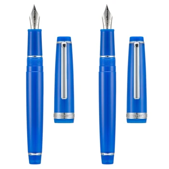 2 יח ' Jinhao 82 שרף עט נובע EF& F ניבס כותב להגדיר עם דיו ממיר, שקוף כחול עם קליפ כסוף