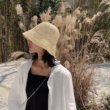 2023 הקיץ כובע קש אישה מתקפל חיצונית בוהו Gorros שמשיה חלול כובעי פנמה החוף כובעי אופנה נסיעות קאפ גדולות, ברים