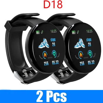 2Pcs די. 18 שעון חכם דיגיטלי Bluetooth שעון ספורט כושר פדומטר לחץ דם ניטור קצב לב smartwatch PK D13 Y68