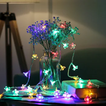 3/6/10M USB/סוללות מופעל על LED דובדבן פיות גרלנד מחרוזת האורות על עץ חג המולד מסיבת חתונה בבית קישוט מקורה נטאל