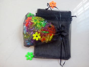 7*9cm 50pcs צבע רב שקיות מתנה עבור תכשיטים/חתונה/חג/יום הולדת חוט שקית עם ידיות אריזה מתנות שקיות אורגנזה