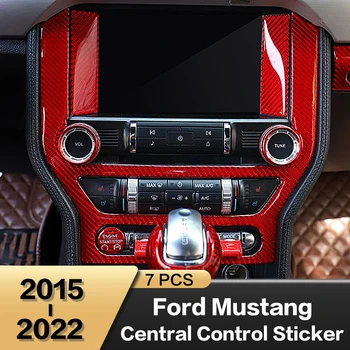 7Pcs המכונית במרכז הקונסולה לכסות עיצוב פנים אביזרי רכב עבור פורד מוסטנג 2015 2016 2017 2018 2019 2020 2021 2022