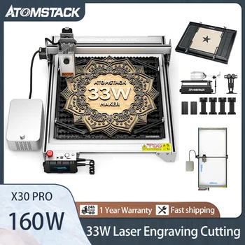 ATOMSTACK S30 X30 Pro 160W חריטת לייזר מכונת חיתוך DIY 33W תפוקת מתכת CNC חרט קאטר כפולה אוויר לסייע בקרת יישום
