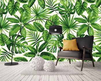 Beibehang טפט מותאם אישית יער גשם טרופי עלים צמח צילום ציורי קיר לעיצוב הבית הסלון, חדר השינה 3d טפט הרקע