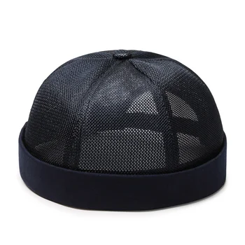 Brimless כובע דוקר כובע כותנה גולגולת כובע מתכוונן התגלגל שרוול כובע לנשימה רשת כובע מלח כובע מצחייה כובע