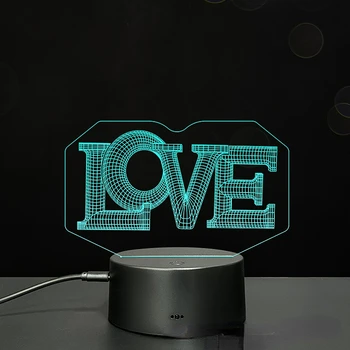 Nighdn אוהב 3D Led לילה אור האהבה מתנה אקריליק USB מנורת שולחן 7 צבעים משתנים השינה דקורטיבי מתנה ליום האם
