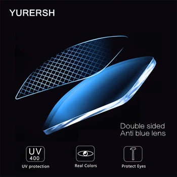 YURERSH נגד ריי כחול עדשות 1.56 1.61 1.67 לא צבע רקע מרשם דו-צדדית אנטי-כחול המחשב משקפיים עדשות העיניים Y44