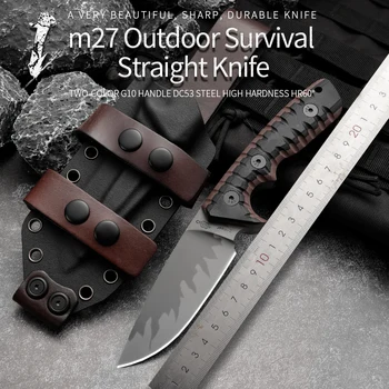 Z-ללבוש פלדה M27 כבד חיצוני סכין ההישרדות בטבע טיולים סכין ציד קבוע להב קרב חילוץ סכין מתנה לגברים