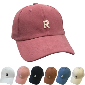 אופנה כובע בייסבול עבור נשים וגברים רקמה באות R היפ הופ Snapback כובעי כותנה שמש כובעים יוניסקס מוצק צבע מגן פנים כובעים
