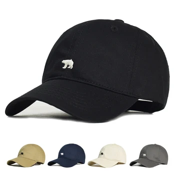 אופנה כובע בייסבול עבור נשים וגברים ריקמה, דובי קוטב היפ הופ Snapback כובעי כותנה שמש כובעים יוניסקס מוצק צבע מגן פנים כובעים