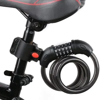 אופניים מנעול מנעול שרשרת כבל אבטחה סיסמת 5 ספרות סיסמא נעילת קודים Anti-Theft בטיחות האופניים אביזרים