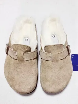 איכות למבוגרים רגל נעליים עם פרווה מקורה נעלי בית מותאם אישית Oversize נשים גברים סנדלים בחורף