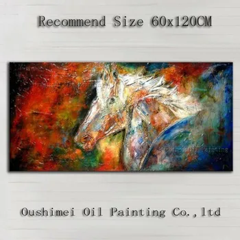 אמן בעבודת יד באיכות גבוהה מופשט סוס ציור שמן על קנבס בעבודת יד רוח חיה סוס צבעי שמן לקישוט הקיר