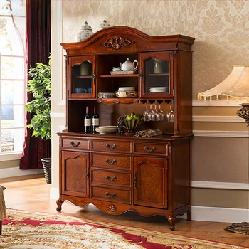 אמריקאית בסגנון מזנון ארון עץ מלא ארונית פשוטה תה ארון ארון בסגנון אירופאי יין ארון בסלון