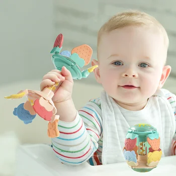 בייבי רעשנים עיוות בתפיסת פאזל הכדור הרך הנולד טוחנת מקל צעצועים ילד תינוק ילדה סיליקון יכול להרתיח ביס Teethers מתנות תינוק
