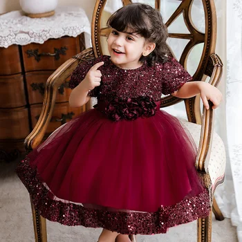 בנות שמלה ילדים הטבלה שמלות היילוד תחרה הנסיכה בגדי תינוק מסיבת יום הולדת Vestidos תחפושת תינוק فساتين الطفل