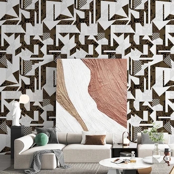בסגנון נורדי גיאומטריות פסיפס טפט סריג עבור חדר השינה, הסלון רקע קירות מופשט papier peint ציור 3d