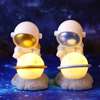 האסטרונאוט מנורת לילה יצירתי חלל שרף בלילה עיצוב הבית שרף חלל יום האהבה מתנות צעצוע מתנה עיצוב הבית