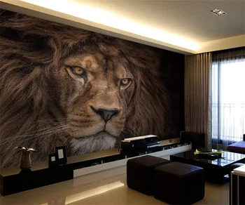 הביתה רקע קישוט קיר 3d טפט HD חיה אריה באיכות גבוהה משי חומר מותאם אישית תמונה טפט קיר.