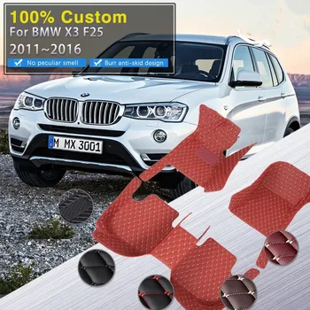 המכונית מחצלות עבור ב. מ. וו X3 F25 MK2 2011~2016 עור יוקרה מזרן מגן כרית השטיח מכסה שטיח אביזרי רכב פנימיים חלקים