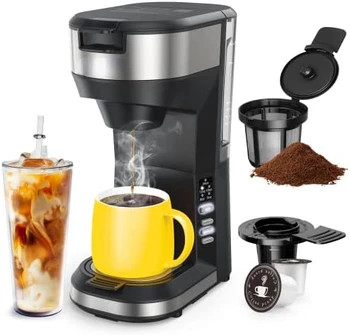 וגם אייס קפה Maker עבור K ספלי קפה טחון, 4-5 כוסות מכונת קפה, Single-לשרת שלהם, עם 30Oz נשלף מים מחדש