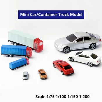 זעיר רכב/מיכל משאית דגם בקנה מידה 1:75-1:200 צעצוע רכב לבניית חול שולחן זירת פריסת חומר דיורמה ערכות