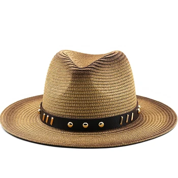 חדש לנשים נייר קש כובעי פנמה שוליים רחבים, קיץ החוף כובעי UPF UV להגן על ג ' אז כובע השמש גברים מתקפל Fedoras כובע Chapeu