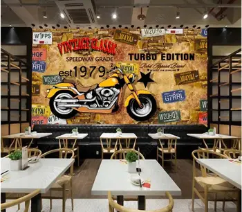 טפט תמונה 3d מותאם אישית ציור קיר בציר אופנוע פוסטר בסגנון מערבי רקע תפאורה הביתה טפט על קירות 3d השינה