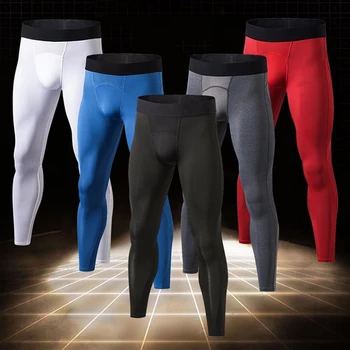 כושר חדש חותלות כושר מכנסיים מכנסיים לגברים ספורט טייץ ריצה מכנסיים דחיסה פיתוח גוף Leggins ספורט