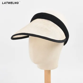לנשימה פשתן מגן כובעים עבור נשים ריק מכסה עליון אופנה חוף כובעי קיץ אביזרים שמשיה