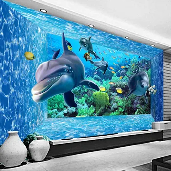 מותאם אישית 3D טפט תמונה העולם מתחת למים סטריאוסקופית סלון עיצוב חדר השינה של טפטים מודרניים ציור קיר דה Parede 3D