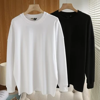 נבול אופנה פשוטה שרוול ארוך חולצת טי לכל היותר O-צוואר Pullovers חולצות נשים