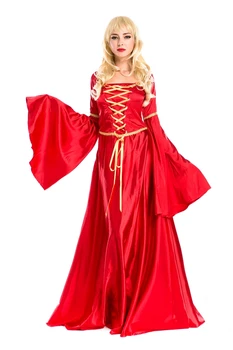 נשים אצילות קלאסית מימי הביניים, הרנסנס תחפושת ערב מסיבת כלה ללבוש Maxiskit מלא השמלה
