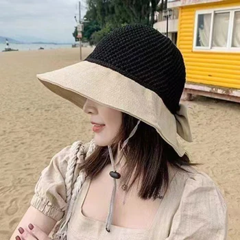 נשים שמש כובע דלי כובעים באביב בקיץ ובסתיו לנשימה חלול לתפור כובע מתקפל חיצונית חוף הקשת כובעים