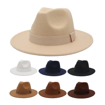 סרט קלאסי הרגשתי כובע בריטי שטוח ברים נשים פדורה מזדמן טרובי כובע קלאסי שמלת כובעים לגברים רטרו חורף סתיו ג ' אז כובע