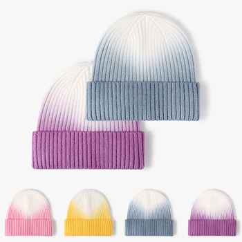 עניבה-צבע צבע לסרוג כובעי חורף לנשים גברים לשמור על חום מעובה צמר Windproof סקי כובע רחוב קר היפ הופ כובעים Skullies