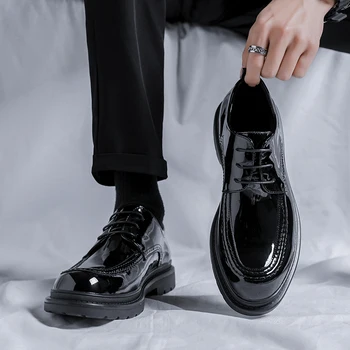 עסקים באיכות גבוהה רשמי נעלי עור גברים מזדמנים נעלי שמלה קלאסית מבריק העליון רשמית אוקספורד של גברים נעליים Office B225