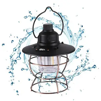 פנס קמפינג לאוהלים LED LanternBattery מופעל על מנורה עמיד למים אוהל אור עם 3 מצבי אור USB נייד מנורה וטלפון