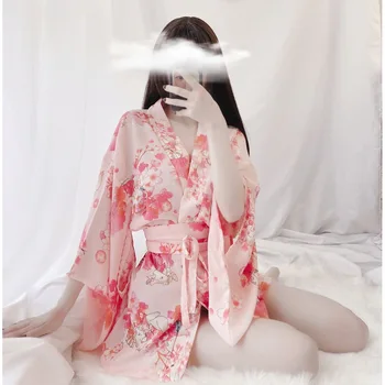 קימונו יפני הלבשה תחתונה סקסית קוספליי התלבושת לנשים מסורתיות בסגנון חלוק יוקטה תחפושות פיג ' מה רכה Cosplay בגדים