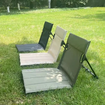 קיפול כיסא קמפינג עם משענת מתכווננת חיצונית בגינה החוף יחיד עצלן כיסא פיקניק ציוד נייד אוקספורד בד למושב