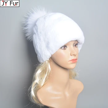 רוסיה פרווה, כובע חורף חם טבעי ארנב כובעי פרווה לנשים קלאסי כובעי Earflap כובע חג המולד יוקרה ליידי אמיתית רקס כובע ארנב