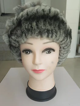 רקס פרווה ארנב דשא cWomen;s הכובע החדש מעובה האוזן הגנה כדי לשמור על חם, אופנתי בחורף